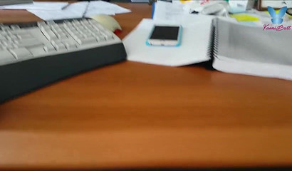 Blonde milf gives the best blowjob under the office desk