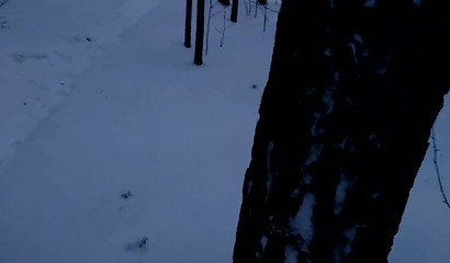 Horny teen Laruna_Mave blowing a cock on a winter day