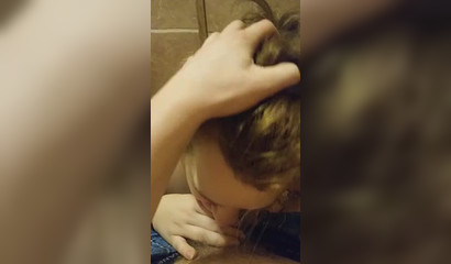 Busty brunette gives her boyfriend a slow and delicate blowjob