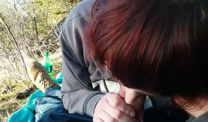 Amateur ginger giving me the most exciting BJ in nature