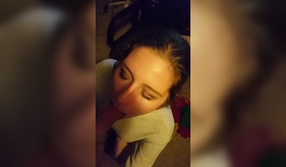 Amateur teen with a lip piercing sucking a lengthy cock