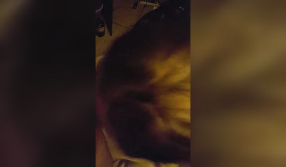 Amateur teen with a lip piercing sucking a lengthy cock