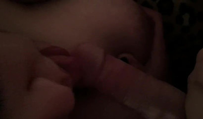 Sensual brunette goddess licking her man's cock slowly