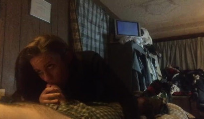 Blowing on that cock until it is left brain dead