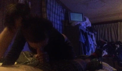 Blowing on that cock until it is left brain dead