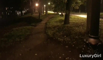 Beautiful Brunette Cutie Milking A Big Cock In The Park