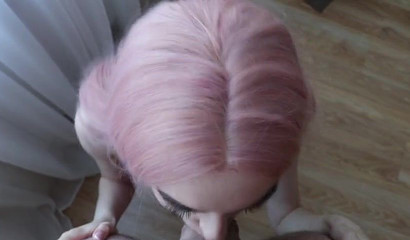 She Deepthroats His Big Cock