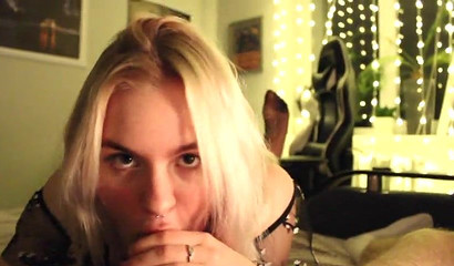 18-year-old Blonde Model Licks Lollipop, Then My Dick